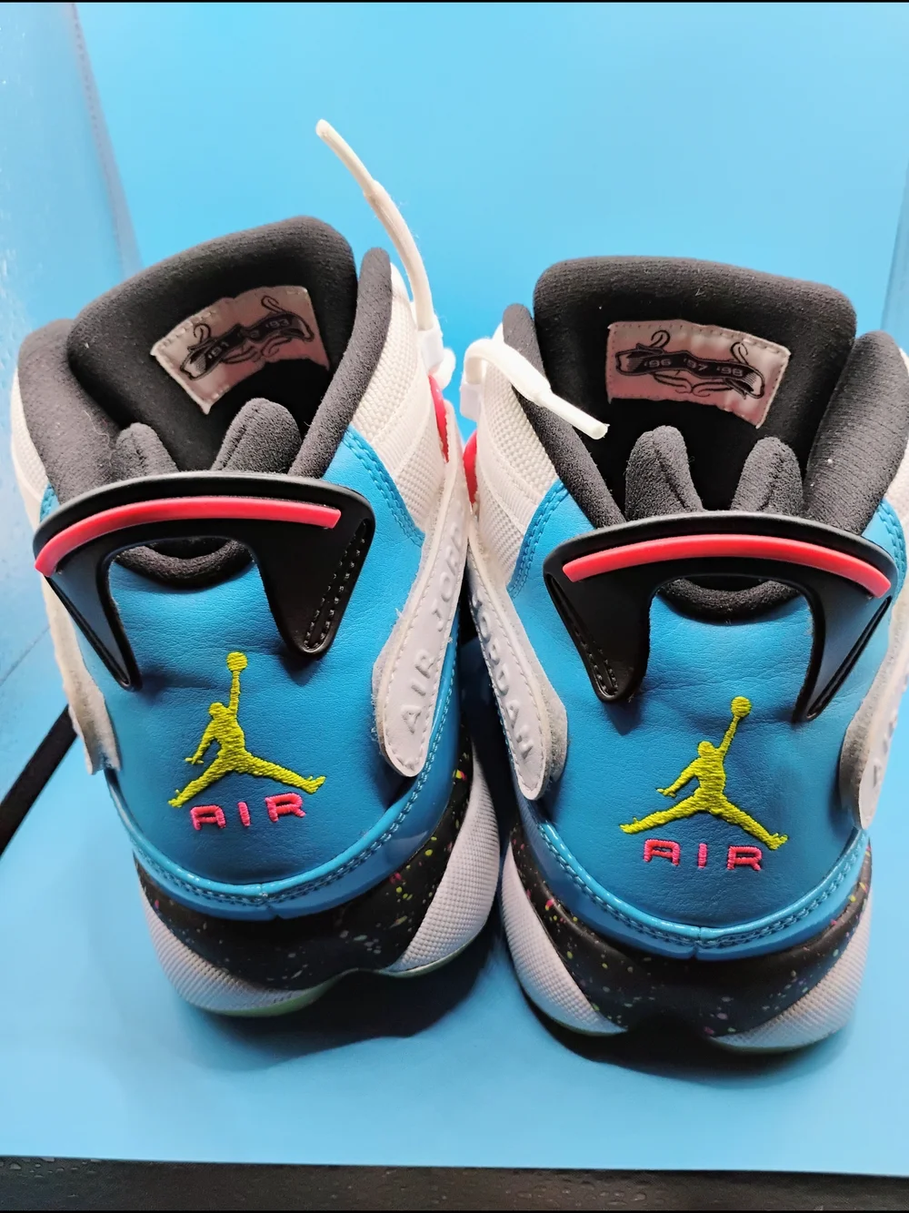 Jordan's 6 Rings White & Blue Basketball Sneakers